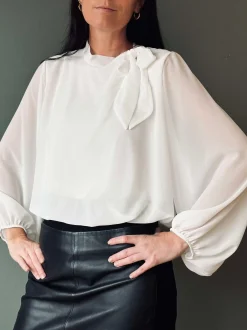 VIAMAJA Bluser<Bluse m. Sløjfe - White