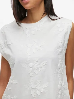 VIAMAJA Bluser<Bluse SASJA uden ærmer med broderi
