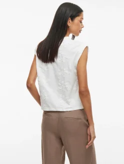 VIAMAJA Bluser<Bluse SASJA uden ærmer med broderi