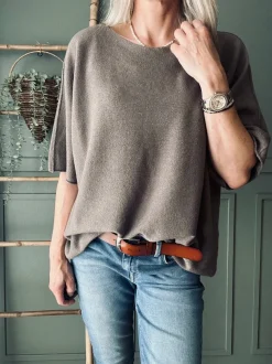 VIAMAJA Bluser<Bluse Sia Taupe – Oversize