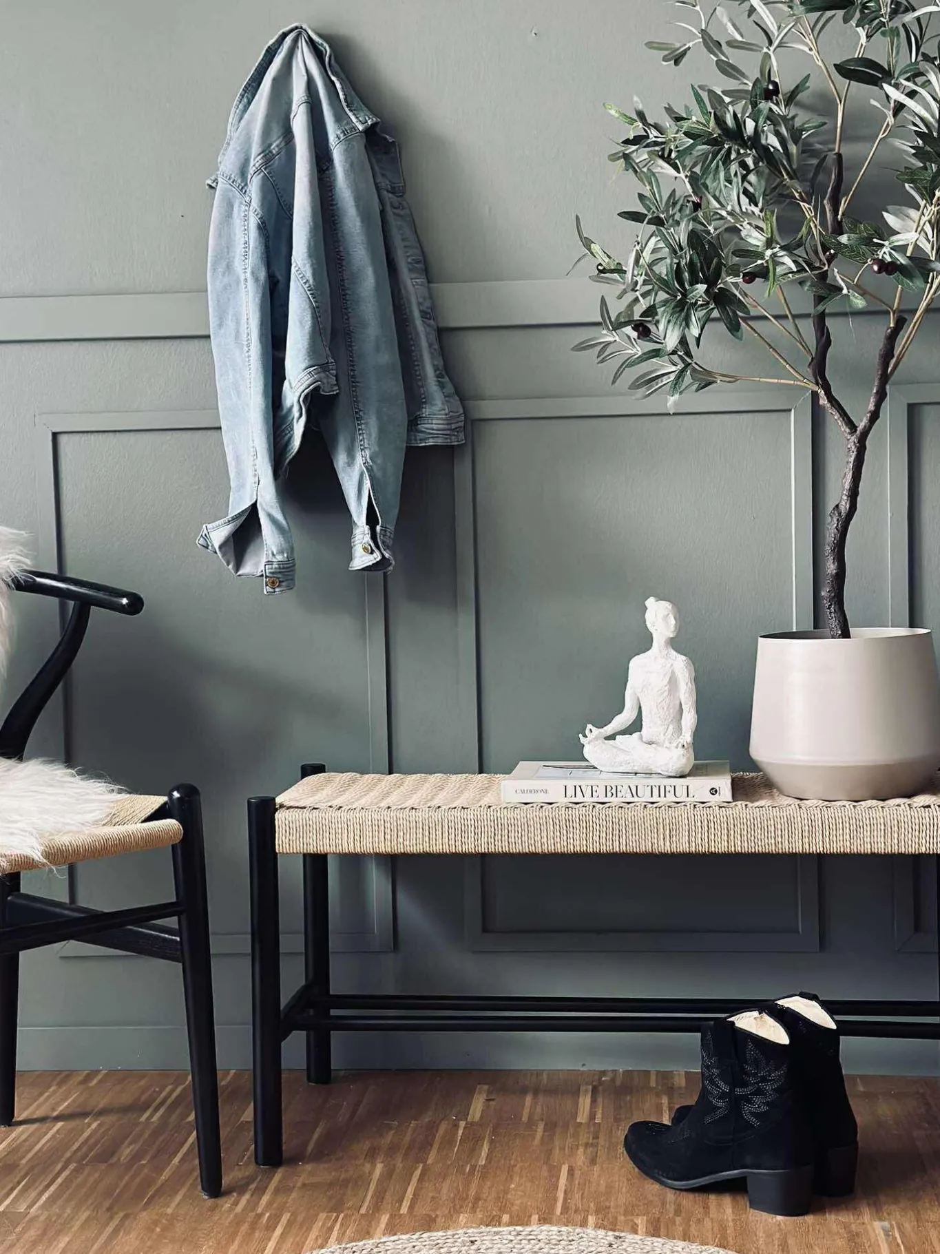 VIAMAJA Bænke Og Daybeds|Entremøbel<Bænk bøg Sort / natur - 120 cm