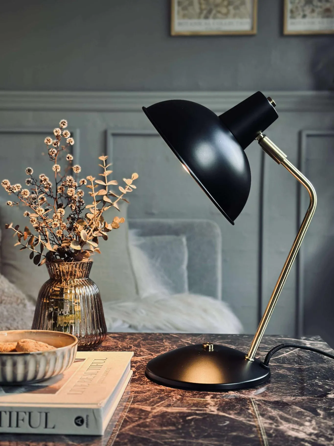 VIAMAJA Lamper<Bordlampe Retro - Sort / guld