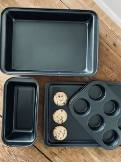 VIAMAJA Alt Til Bagning<Bradepander og forme – Sæt af 4 stk Non Stick