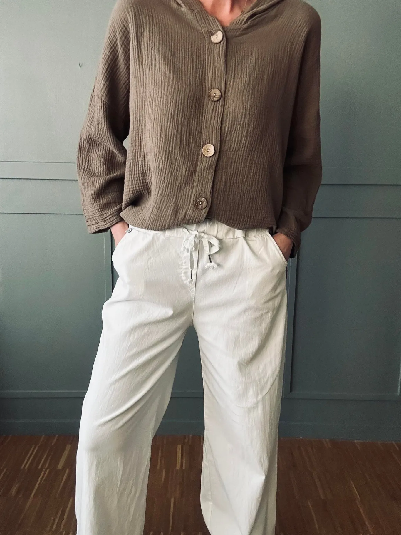 VIAMAJA Bukser<Bukser m. stretch Hvid – plus onesize 40-48