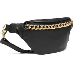 VIAMAJA Bæltetasker<Bumbag - BLACK / GOLD i blød skind kvalitet
