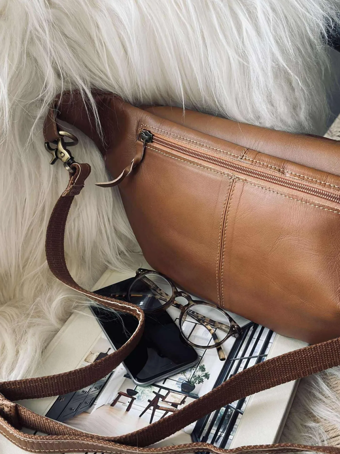 VIAMAJA Bæltetasker<Bumbag Big Selma - Cognac