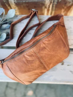 VIAMAJA Bæltetasker|Læder Tasker<Bumbag JUNE - BIG Cognac