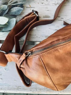 VIAMAJA Bæltetasker|Læder Tasker<Bumbag JUNE - BIG Cognac