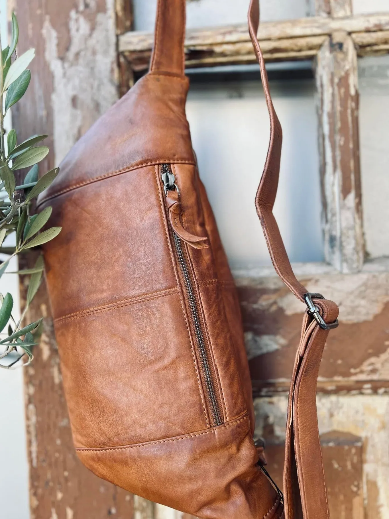 VIAMAJA Bæltetasker|Læder Tasker<Bumbag JUNE - BIG Cognac