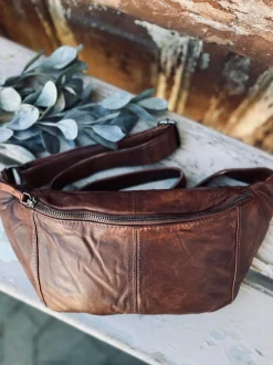 VIAMAJA Bæltetasker|Læder Tasker<Bumbag JUNE - BIG Dark cognac