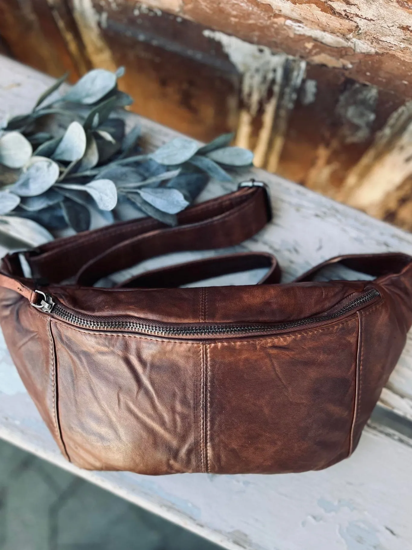 VIAMAJA Bæltetasker|Læder Tasker<Bumbag JUNE - BIG Dark cognac