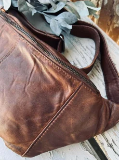 VIAMAJA Bæltetasker|Læder Tasker<Bumbag JUNE - BIG Dark cognac