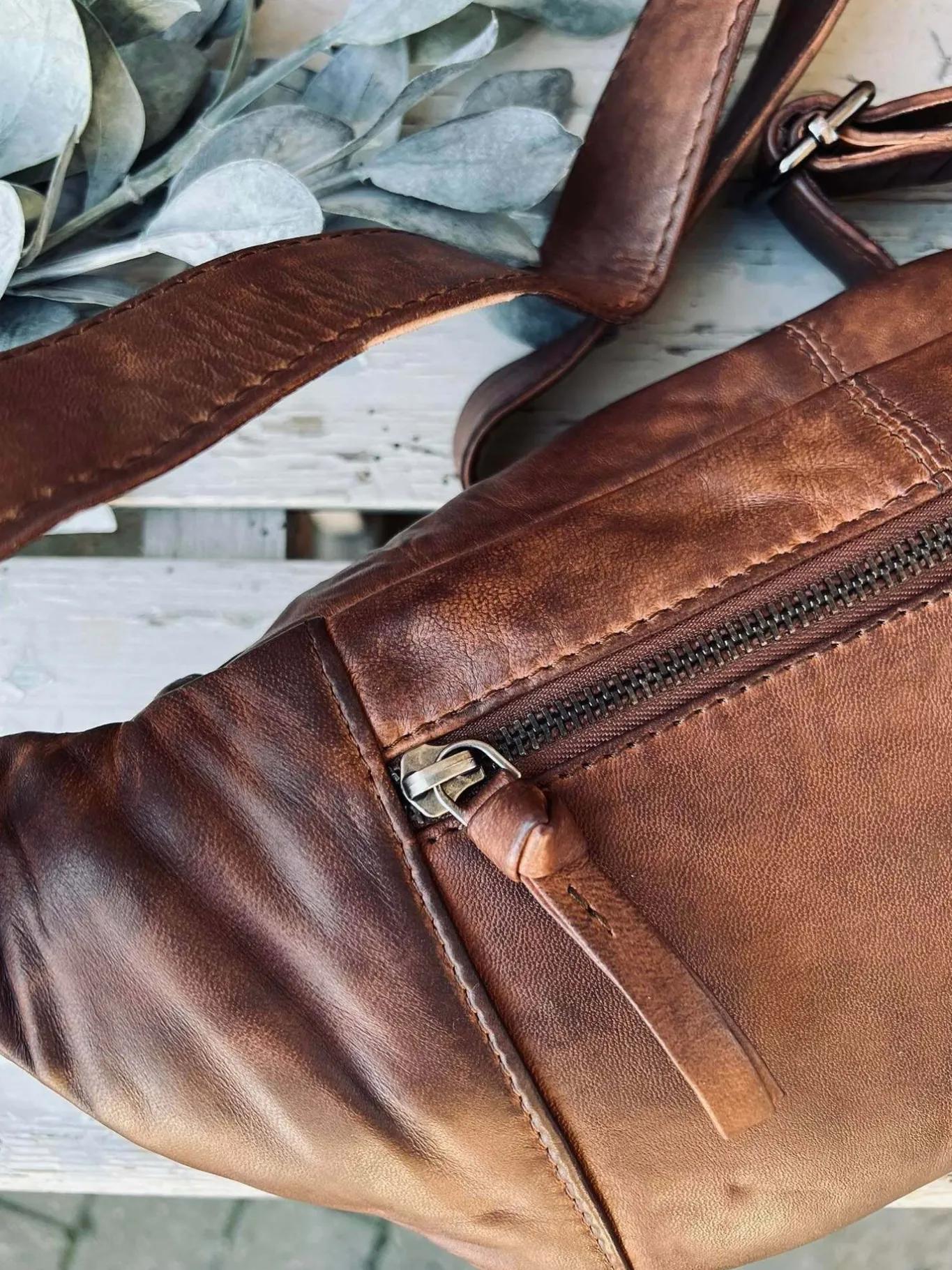 VIAMAJA Bæltetasker|Læder Tasker<Bumbag JUNE - BIG Dark cognac