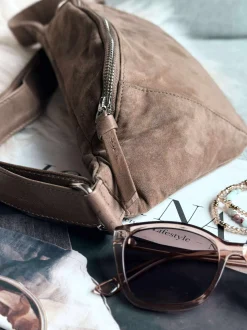 VIAMAJA Bæltetasker|Læder Tasker<Bumbag JUNE Ruskind - Nude brown