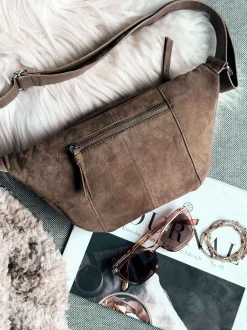 VIAMAJA Bæltetasker|Læder Tasker<Bumbag JUNE Ruskind - Nude brown