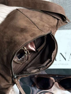 VIAMAJA Bæltetasker|Læder Tasker<Bumbag JUNE Ruskind - Nude brown