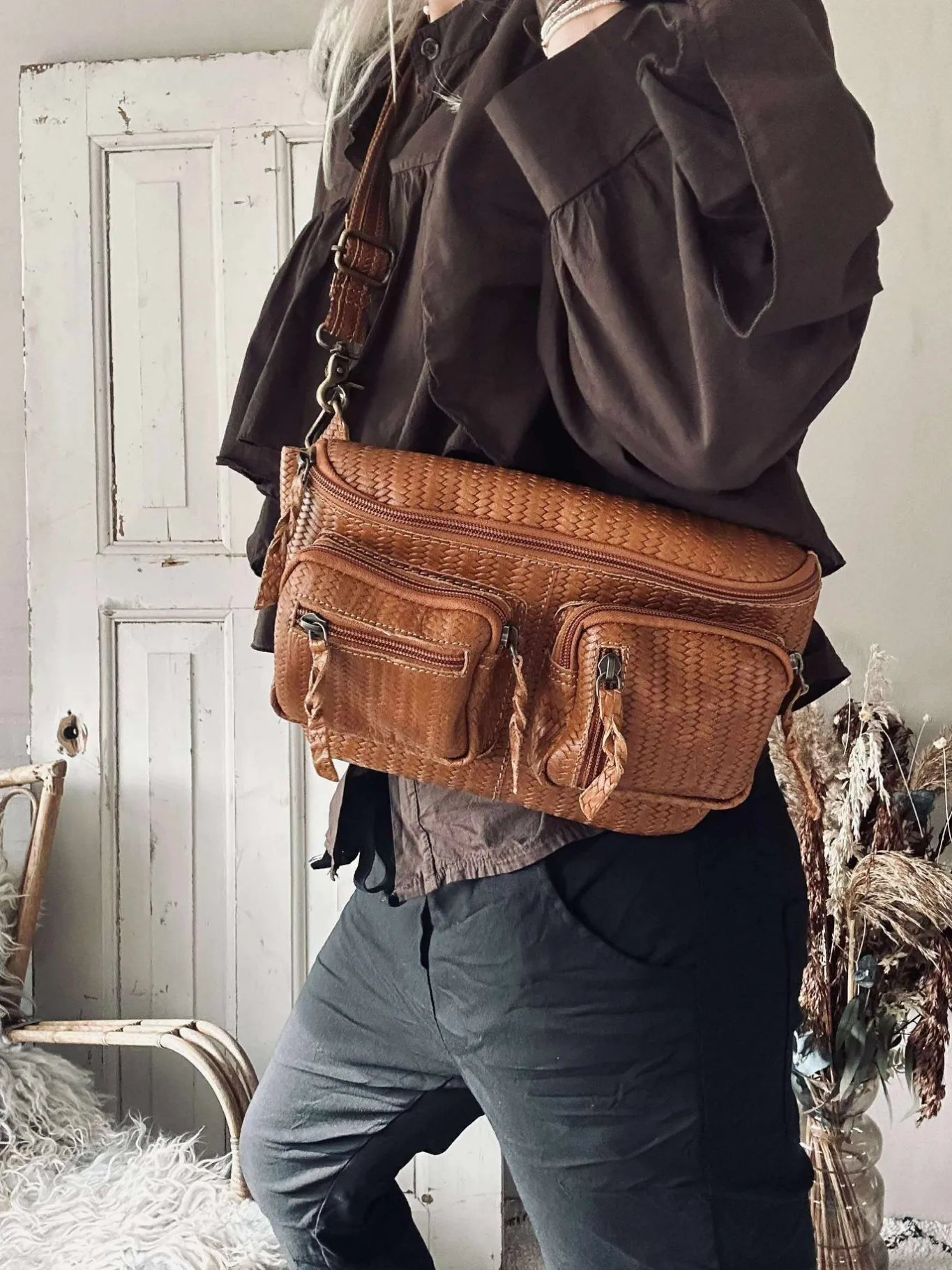 VIAMAJA Bæltetasker<Bumbag Kaya - Cognac flet
