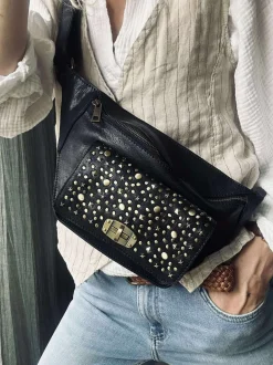 VIAMAJA Bæltetasker<Bumbag med nitter - Black