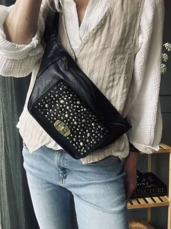 VIAMAJA Bæltetasker<Bumbag med nitter - Black