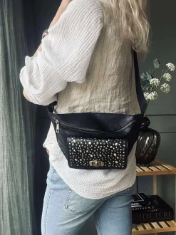 VIAMAJA Bæltetasker<Bumbag med nitter - Black