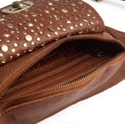 VIAMAJA Bæltetasker|Restparti<Bumbag med nitter - Cognac