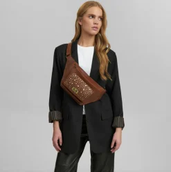 VIAMAJA Bæltetasker|Restparti<Bumbag med nitter - Cognac
