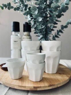 VIAMAJA Krus, Kopper Og Glas<Café krus 90 ml - Hvid porcelæn 4 stk espresso