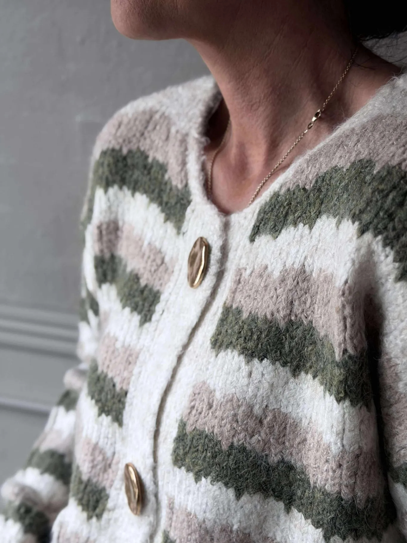 VIAMAJA Cardigans<Cardigan Grøn strib