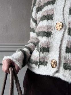 VIAMAJA Cardigans<Cardigan Grøn strib