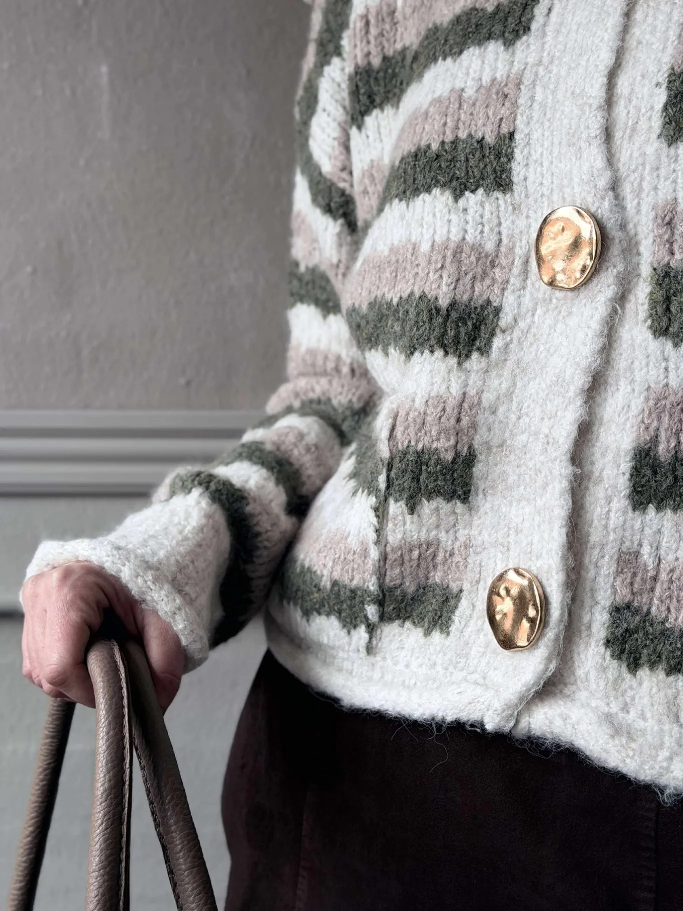 VIAMAJA Cardigans<Cardigan Grøn strib
