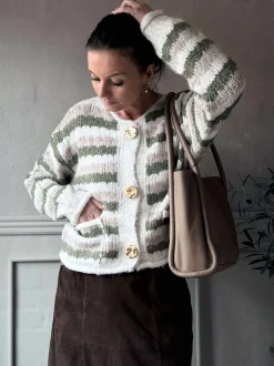 VIAMAJA Cardigans<Cardigan Grøn strib