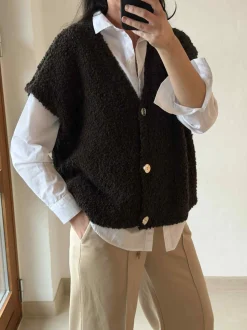 VIAMAJA Cardigans<Cardigan med kort ærmer - Brown