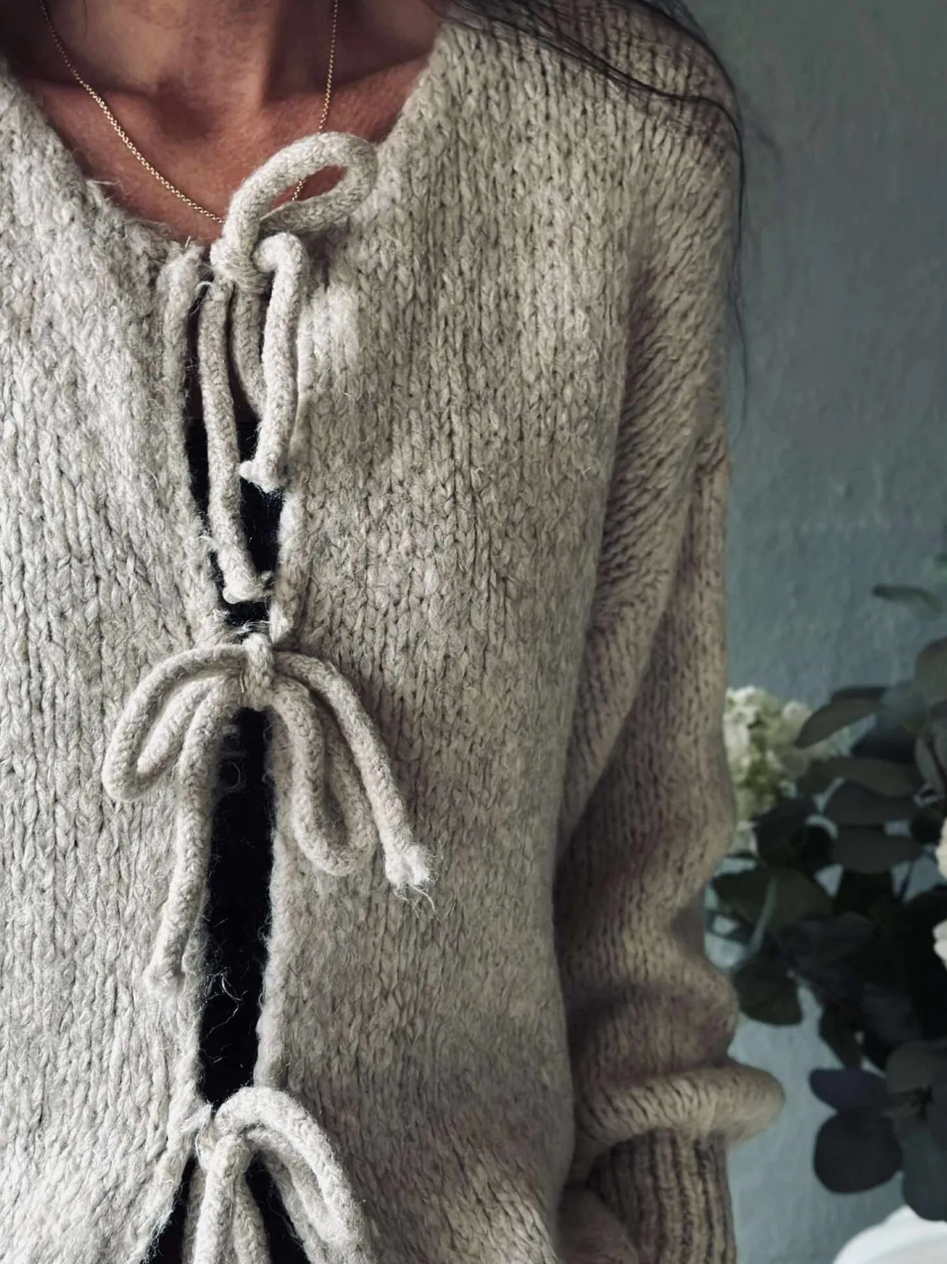 VIAMAJA Cardigans<Cardigan med sløjfer - Beige