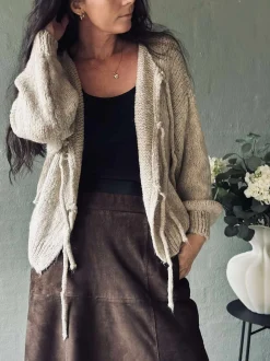 VIAMAJA Cardigans<Cardigan med sløjfer - Beige