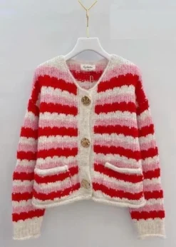 VIAMAJA Cardigans<Cardigan Rød strib