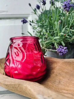 VIAMAJA Stearinlys|Stearinlys<Citronella i farvet glas - PINK