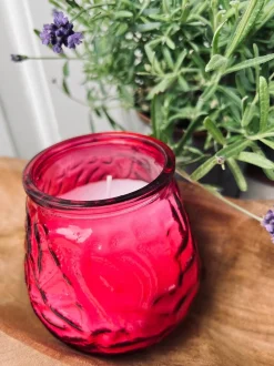 VIAMAJA Stearinlys|Stearinlys<Citronella i farvet glas - PINK
