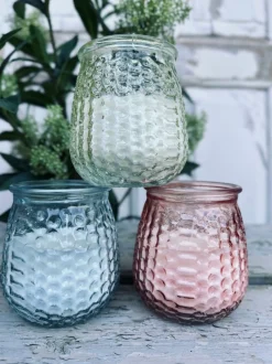 VIAMAJA Stearinlys|Stearinlys<Citronella lys - Mix i farvet glas