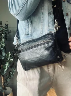 VIAMAJA Clutch<Clutch / crossover - Black / silver