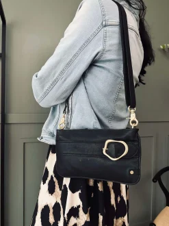 VIAMAJA Clutch<Clutch Berlin - Black leather