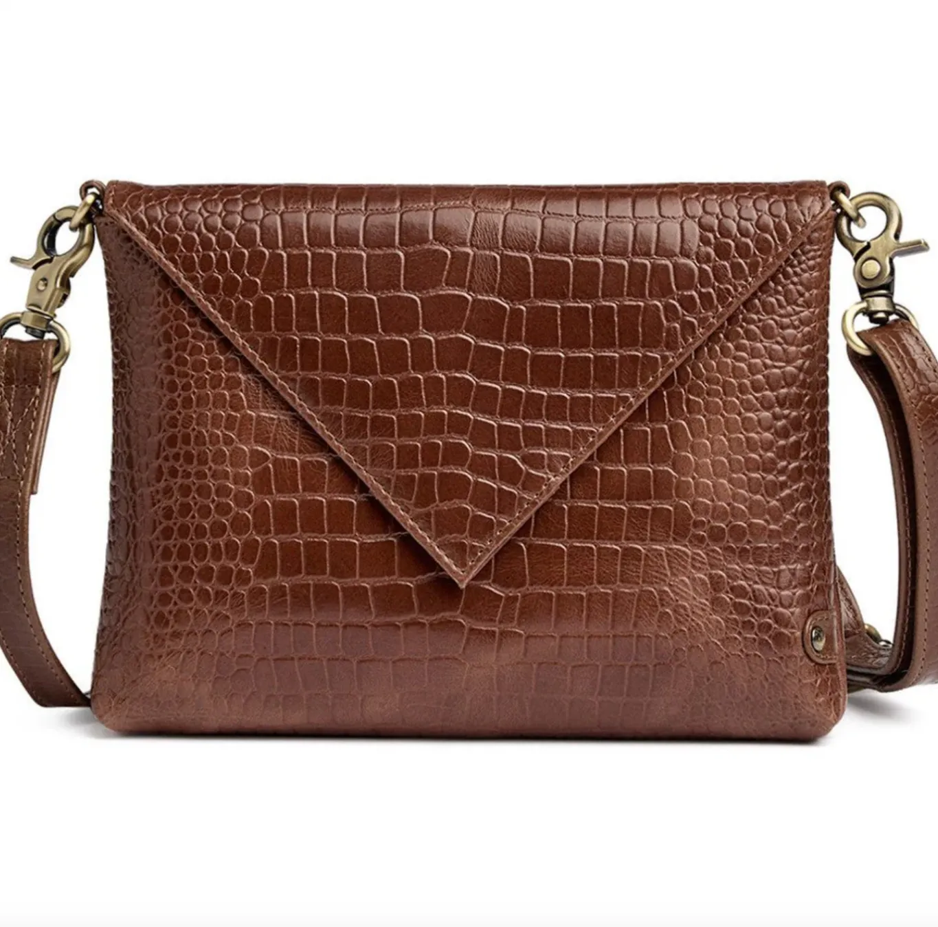 VIAMAJA Clutch|Cross Body<Clutch croco i skind - Cognac
