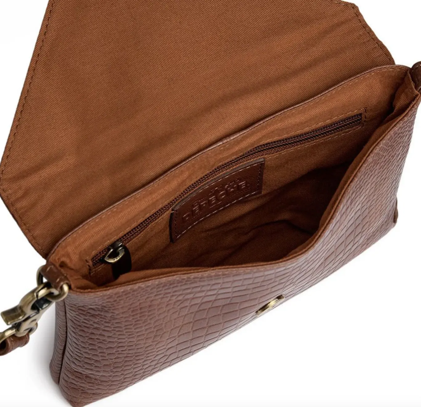 VIAMAJA Clutch|Cross Body<Clutch croco i skind - Cognac