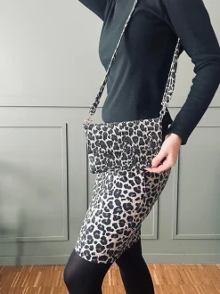 VIAMAJA Clutch|Håndtasker<Clutch Grey leopard leather