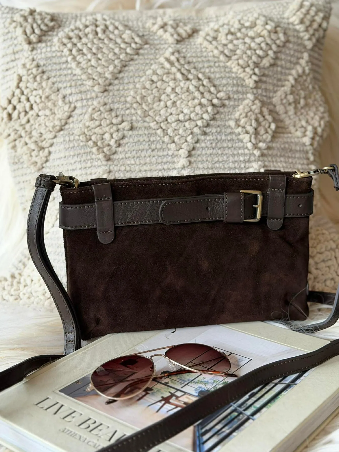 VIAMAJA Clutch<Clutch ruskind - Chocolate
