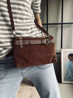 VIAMAJA Clutch<Clutch ruskind - Cognac