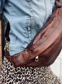 VIAMAJA Bæltetasker|Læder Tasker<Cool Buffy Bumbag i smørblødt læder - Brandy