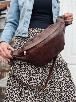 VIAMAJA Bæltetasker|Læder Tasker<Cool Buffy Bumbag i smørblødt læder - Brandy