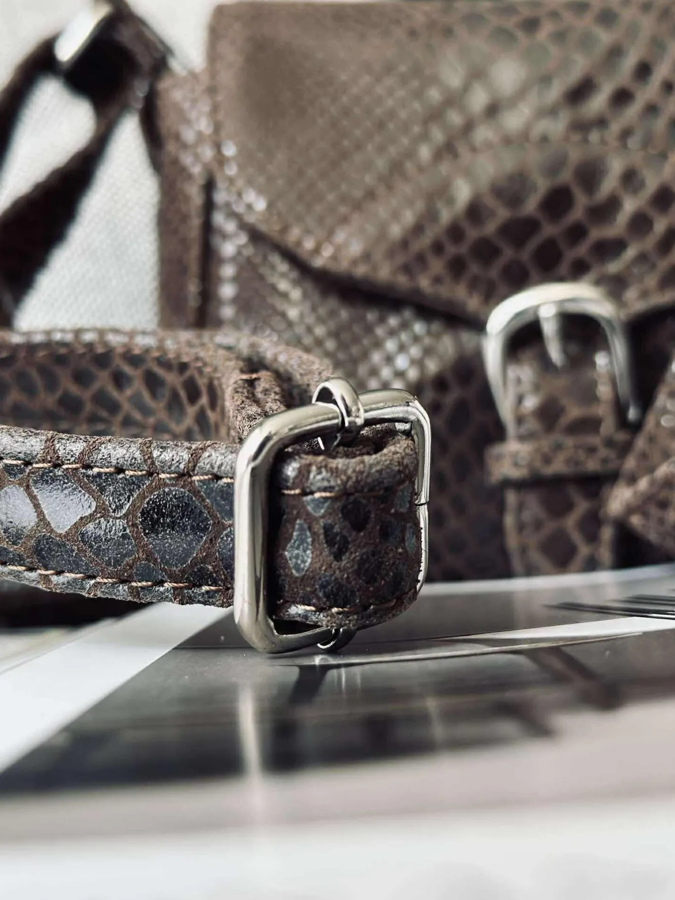 VIAMAJA Cross Body|Læder Tasker<Crossbody Aura - Brown croco