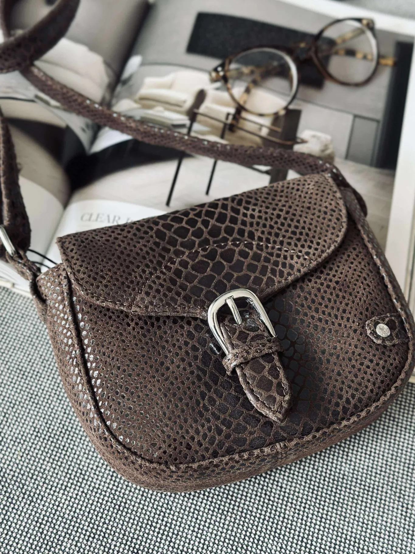 VIAMAJA Cross Body|Læder Tasker<Crossbody Aura - Brown croco