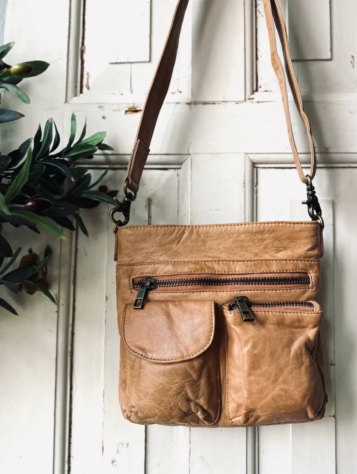 VIAMAJA Cross Body|Læder Tasker<Crossbody Camel – Ultra blød